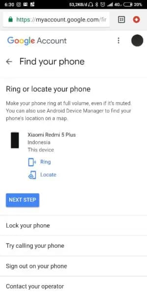 google menemukan perangkat saya